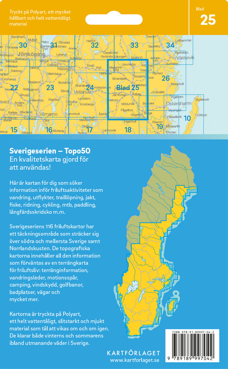Schweden 1:50.000 Wanderkarten (1 Malmö - 71 Hallstavik) Sverigeserien