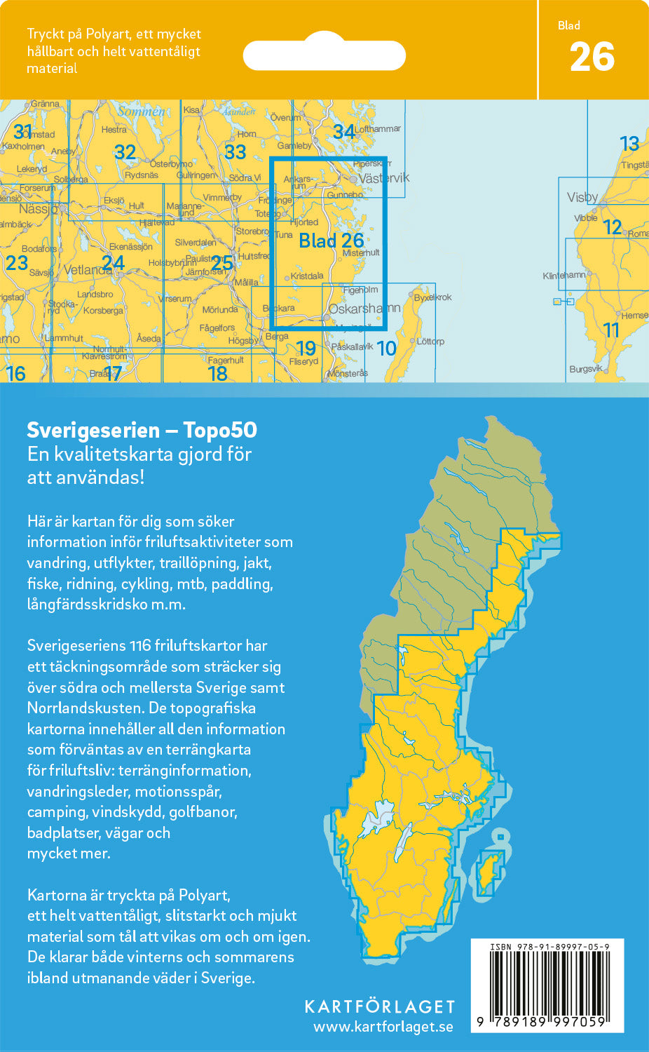 Schweden 1:50.000 Wanderkarten (1 Malmö - 71 Hallstavik) Sverigeserien