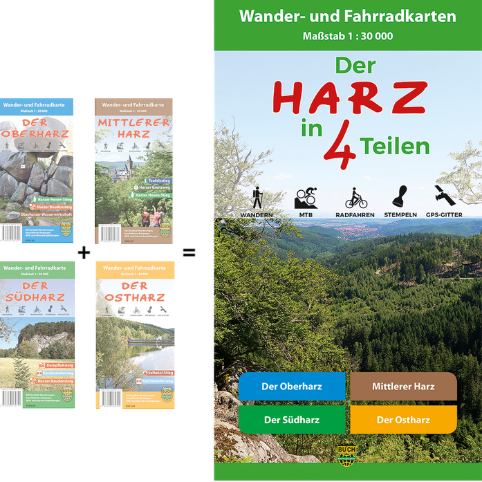 Der Harz in 4 Teilen 1:30.000