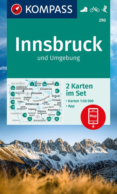 290 Innsbruck und Umgebung 1:50.000 - Kompass Wanderkarte