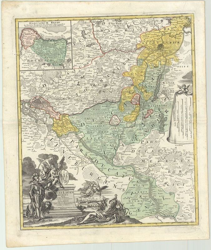 Lauenburg im Jahr 1729 von Johann Baptist Homann