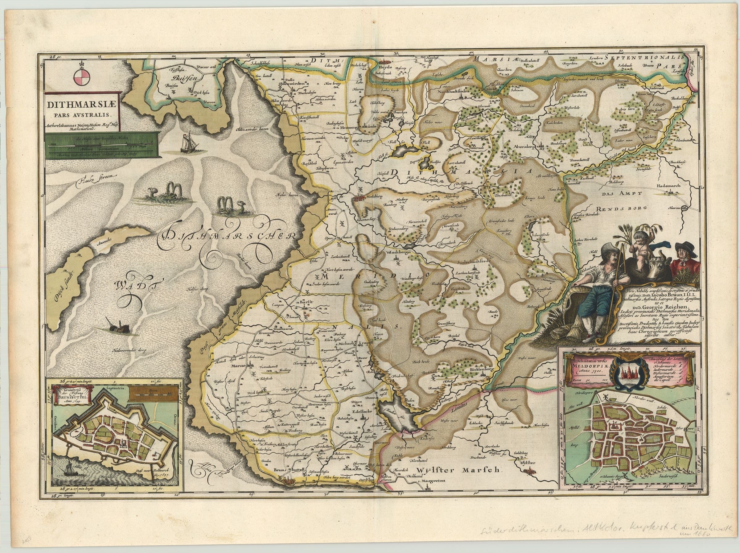 Dithmarschen im Jahr 1660 von Johannes Mejer