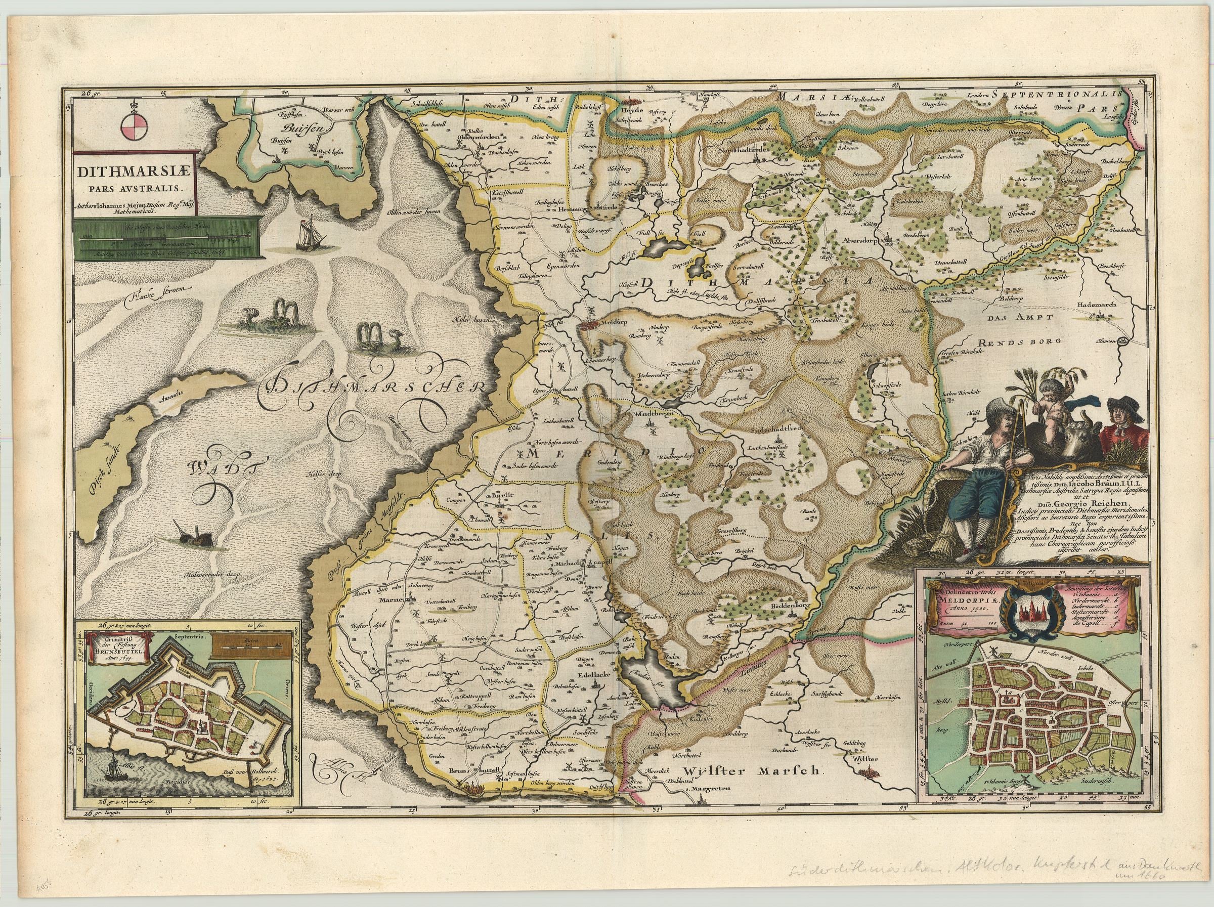 Dithmarschen im Jahr 1660 von Johannes Mejer