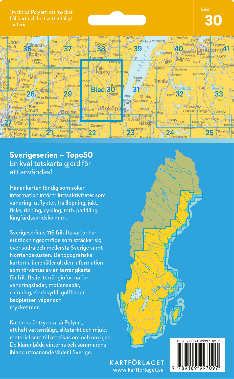 Schweden 1:50.000 Wanderkarten (1 Malmö - 71 Hallstavik) Sverigeserien