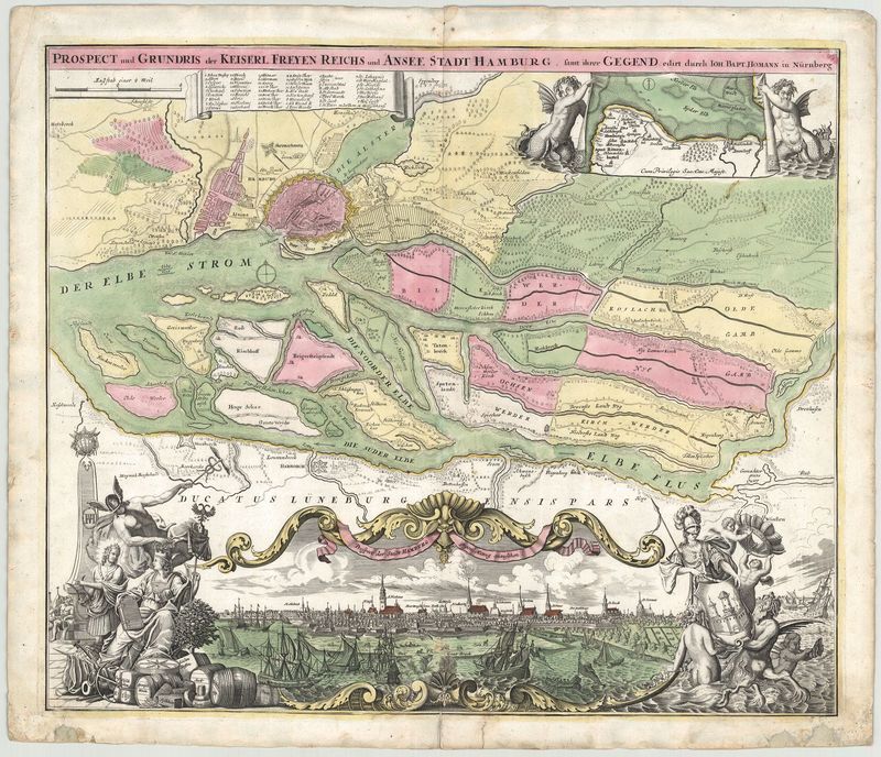 Hamburg in der Zeit um 1720 von Johann Baptist Homann