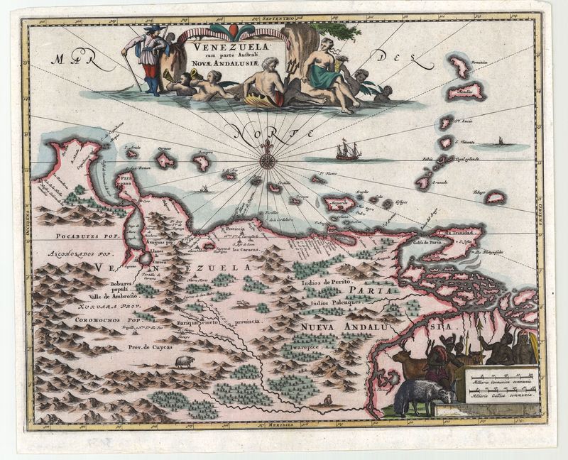 Venezuela um das Jahr 1673 von Arnoldus Montanus