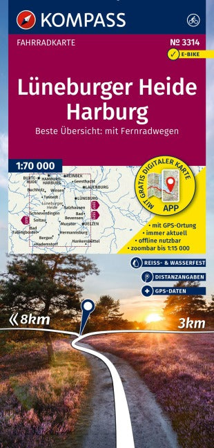 9783991543442 3314 Lueneburger Heide Fahrradkarte