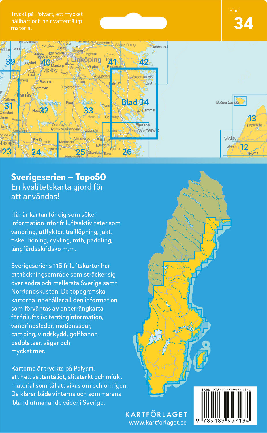 Schweden 1:50.000 Wanderkarten (1 Malmö - 71 Hallstavik) Sverigeserien