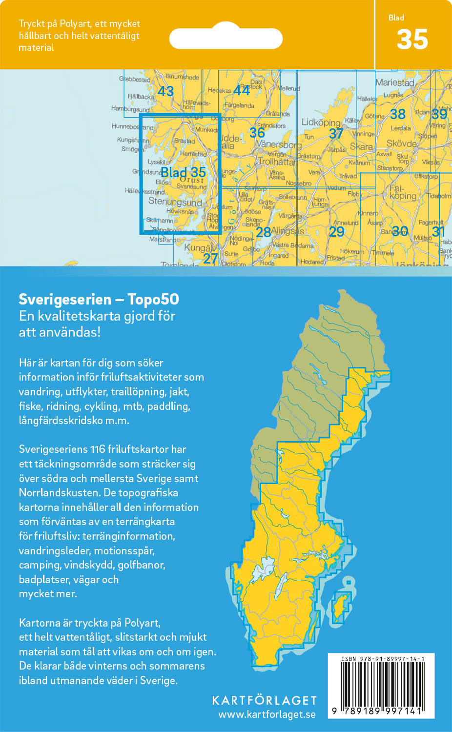 Schweden 1:50.000 Wanderkarten (1 Malmö - 71 Hallstavik) Sverigeserien