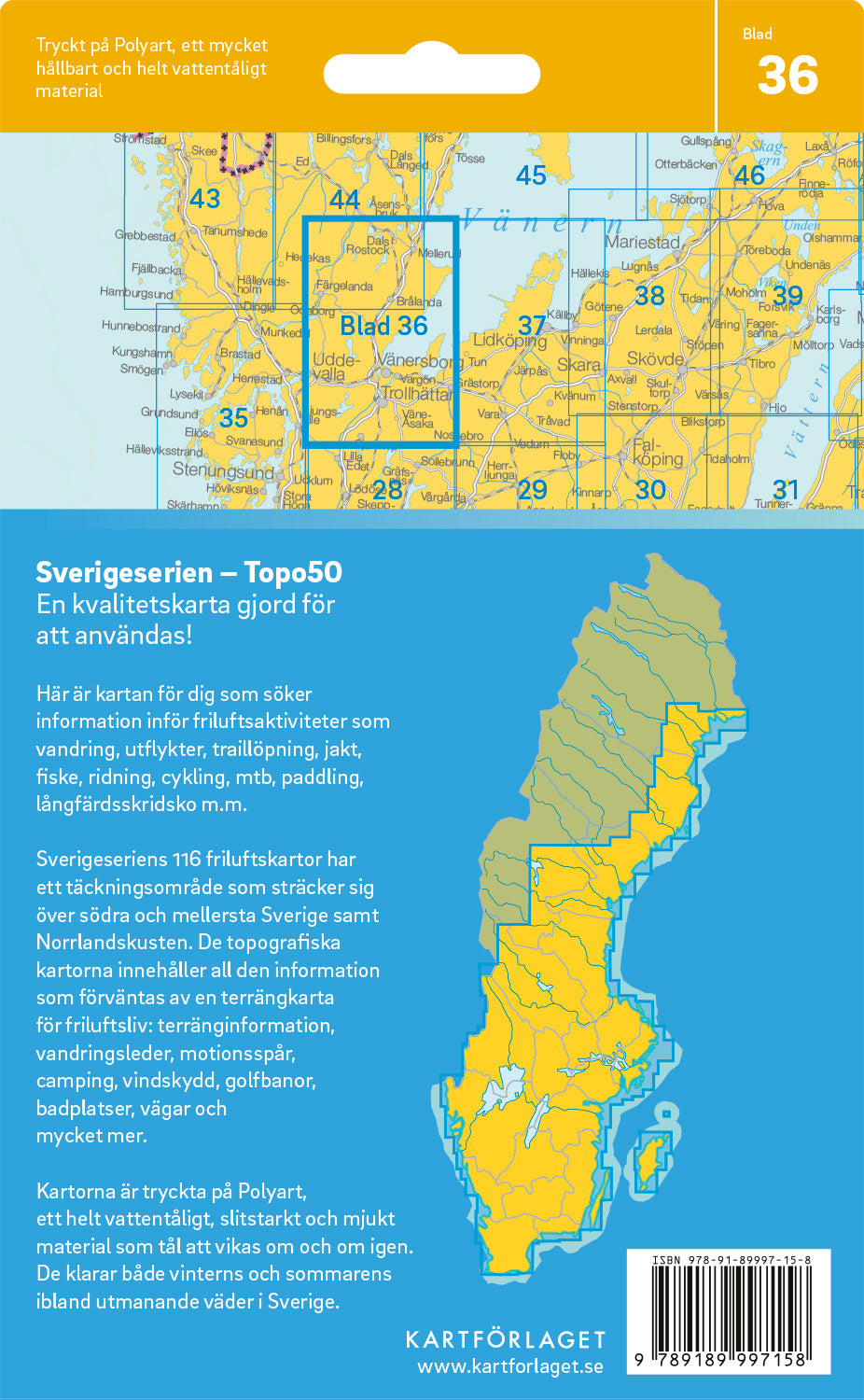 Schweden 1:50.000 Wanderkarten (1 Malmö - 71 Hallstavik) Sverigeserien