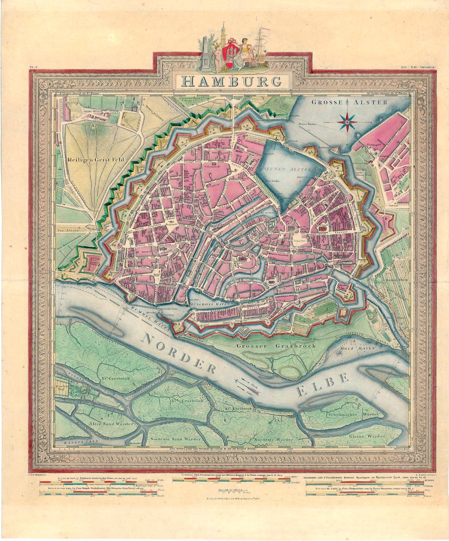 Hamburg im Jahr 1827 von C. Lorenz B. Mirbeck