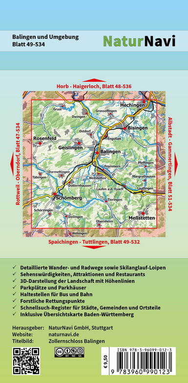 Balingen und Umgebung - 1:25.000 NaturNavi Wanderkarte