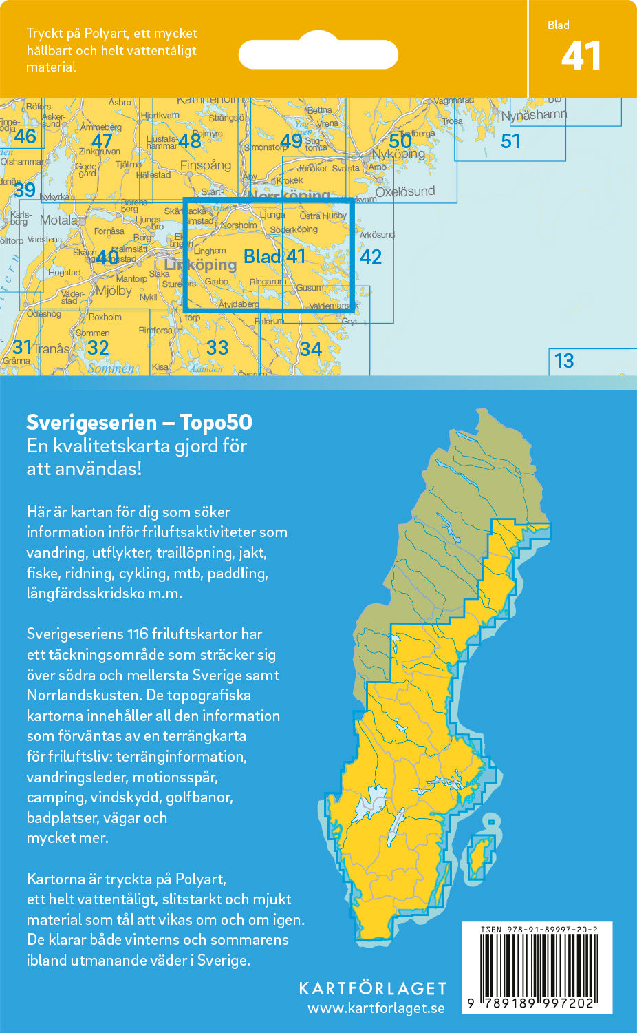 Schweden 1:50.000 Wanderkarten (1 Malmö - 71 Hallstavik) Sverigeserien