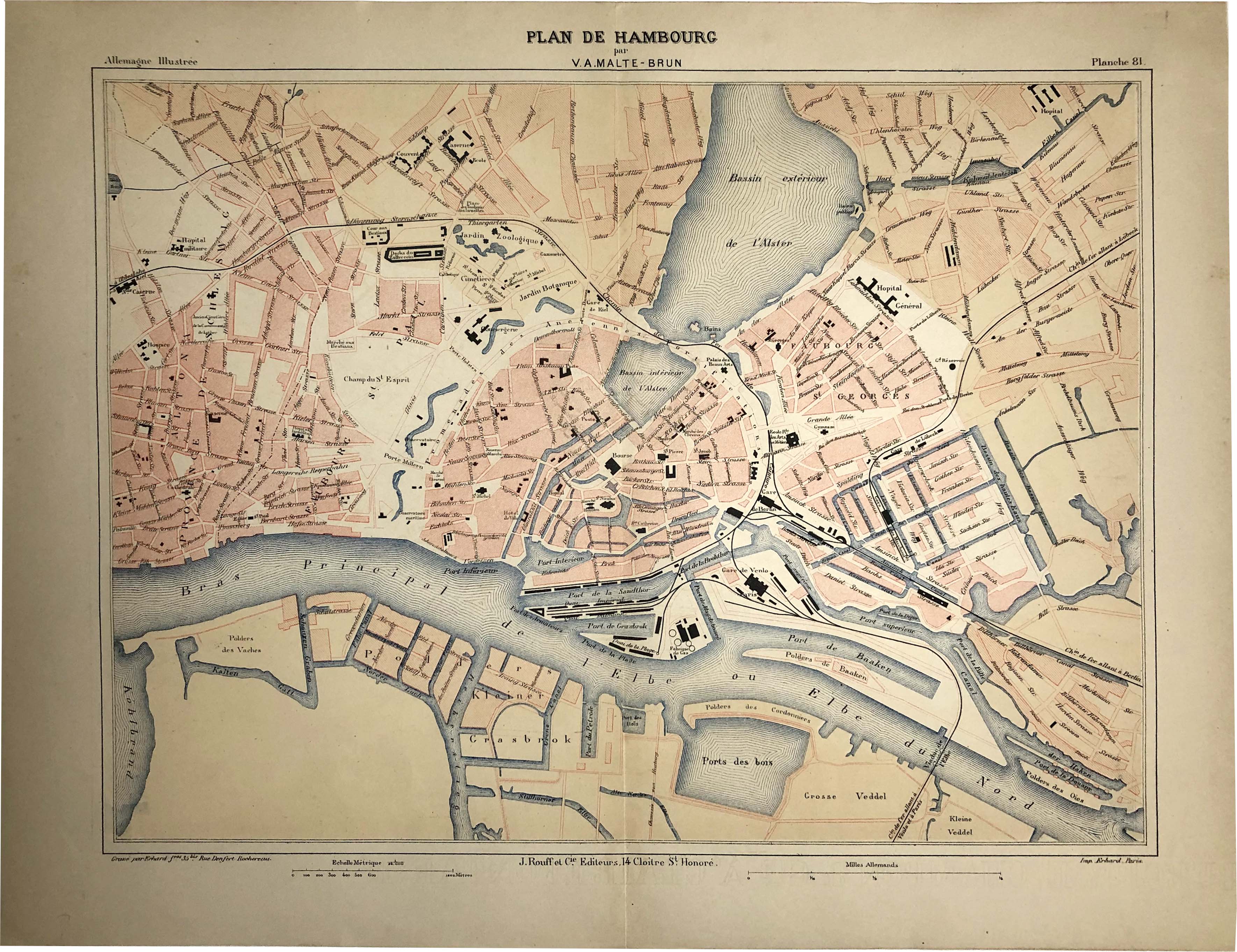 Hamburg im Jahr 1888 von Malte-Brun & Victor Adolphe