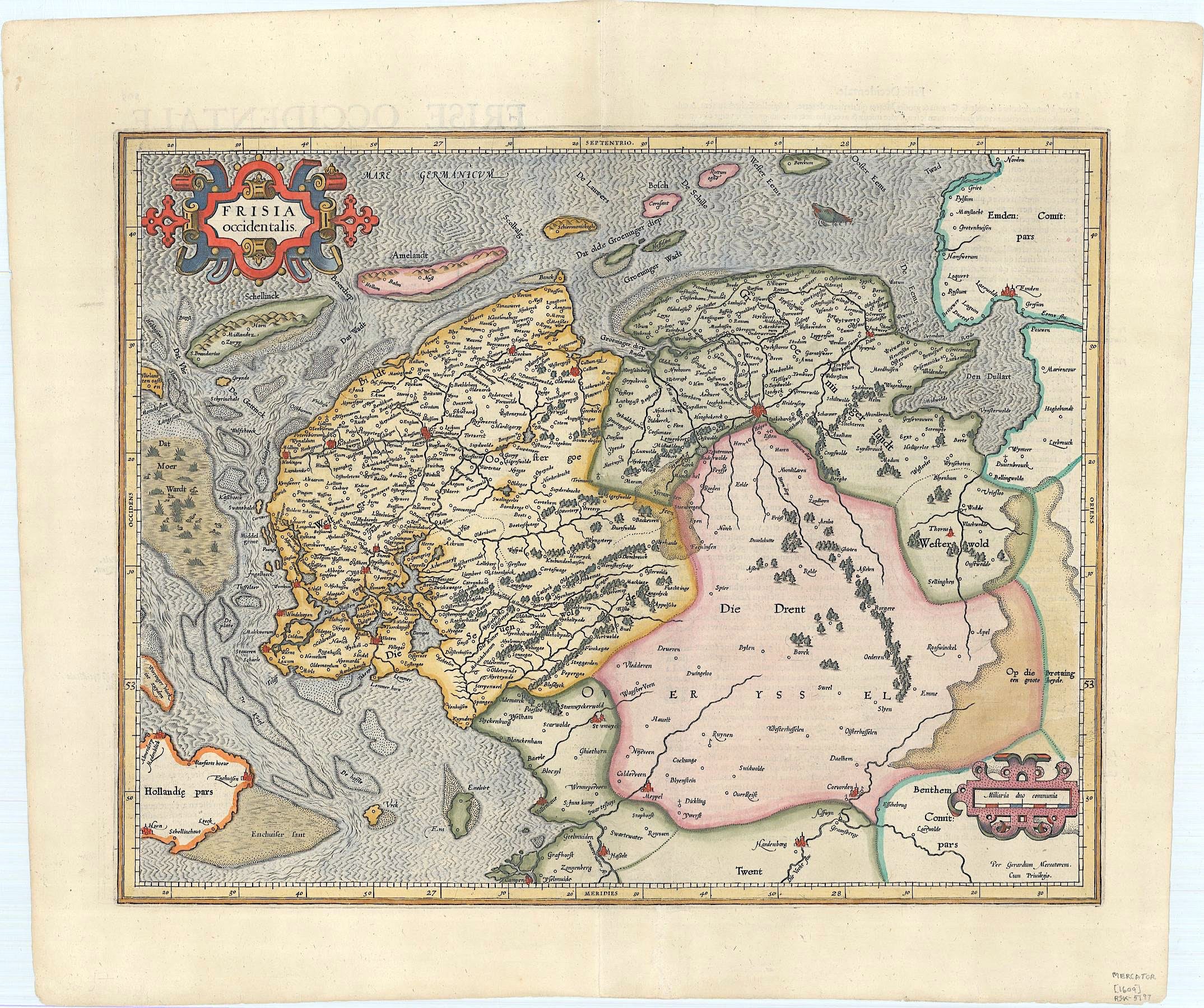 Friesland im Jahr 1609 von Gerard Mercator