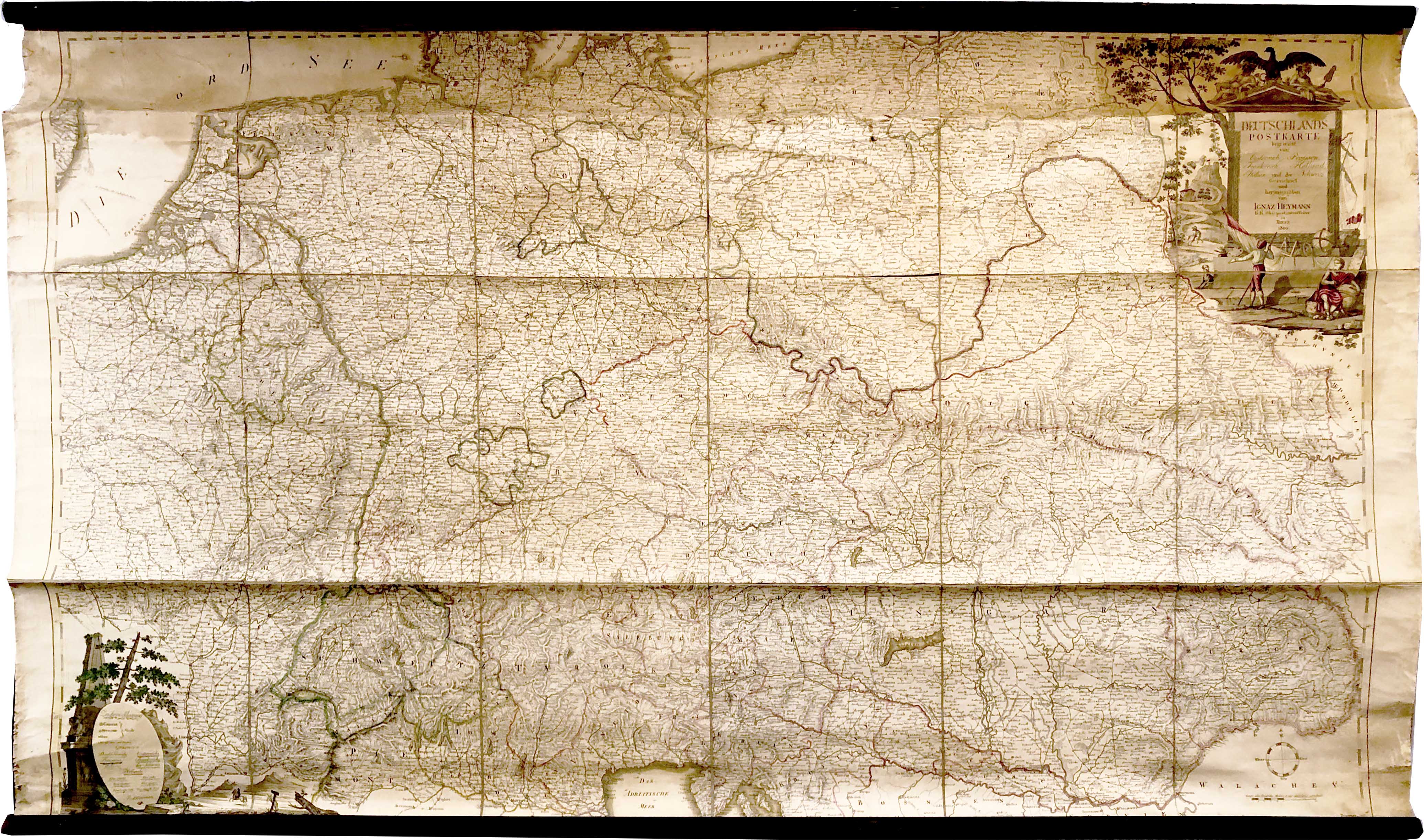 Deutschland; Wandkarte im Jahr 1800 von Ignaz Heymann