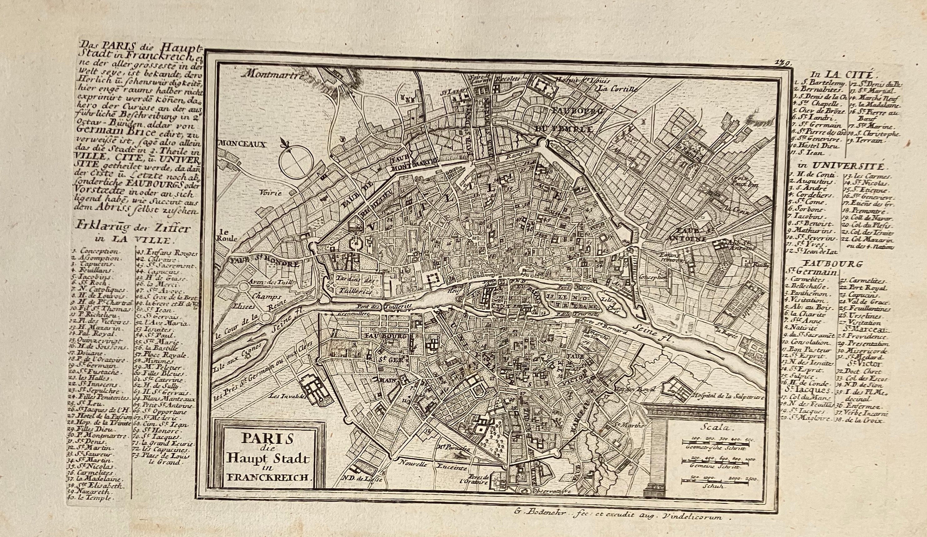 Frankreich; Paris im Jahr 1725 von Gabriel Bodenehr