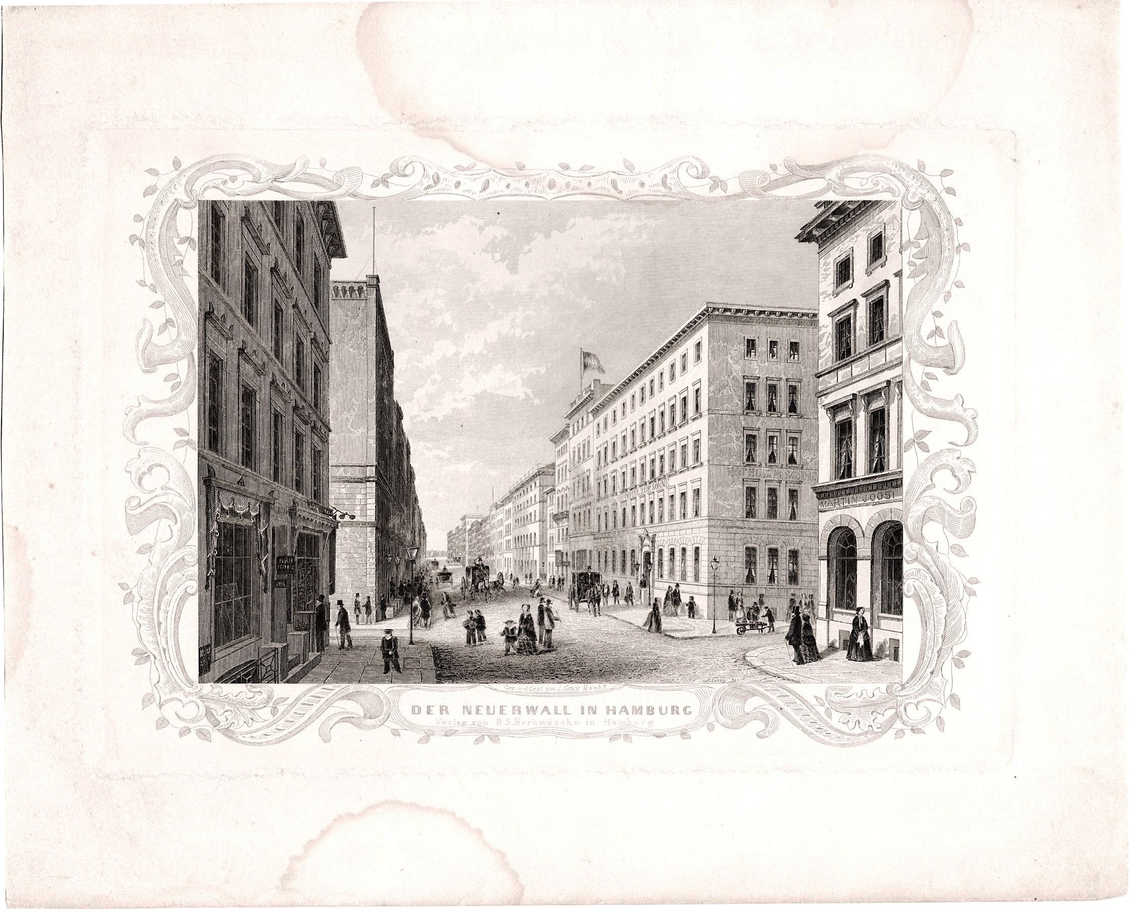 Hamburg Neuer Wall um das Jahr 1850 von Jens Gray