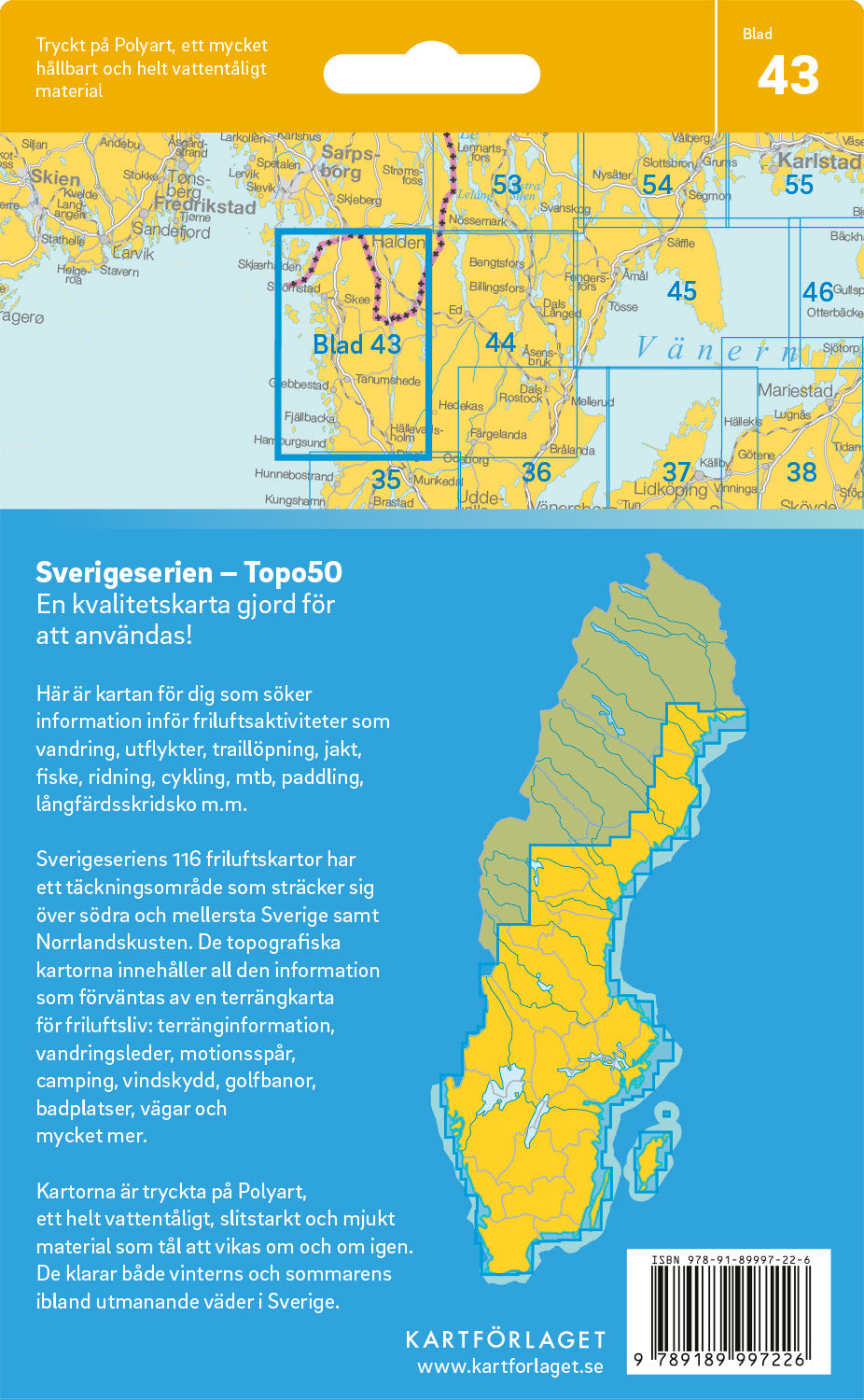 Schweden 1:50.000 Wanderkarten (1 Malmö - 71 Hallstavik) Sverigeserien