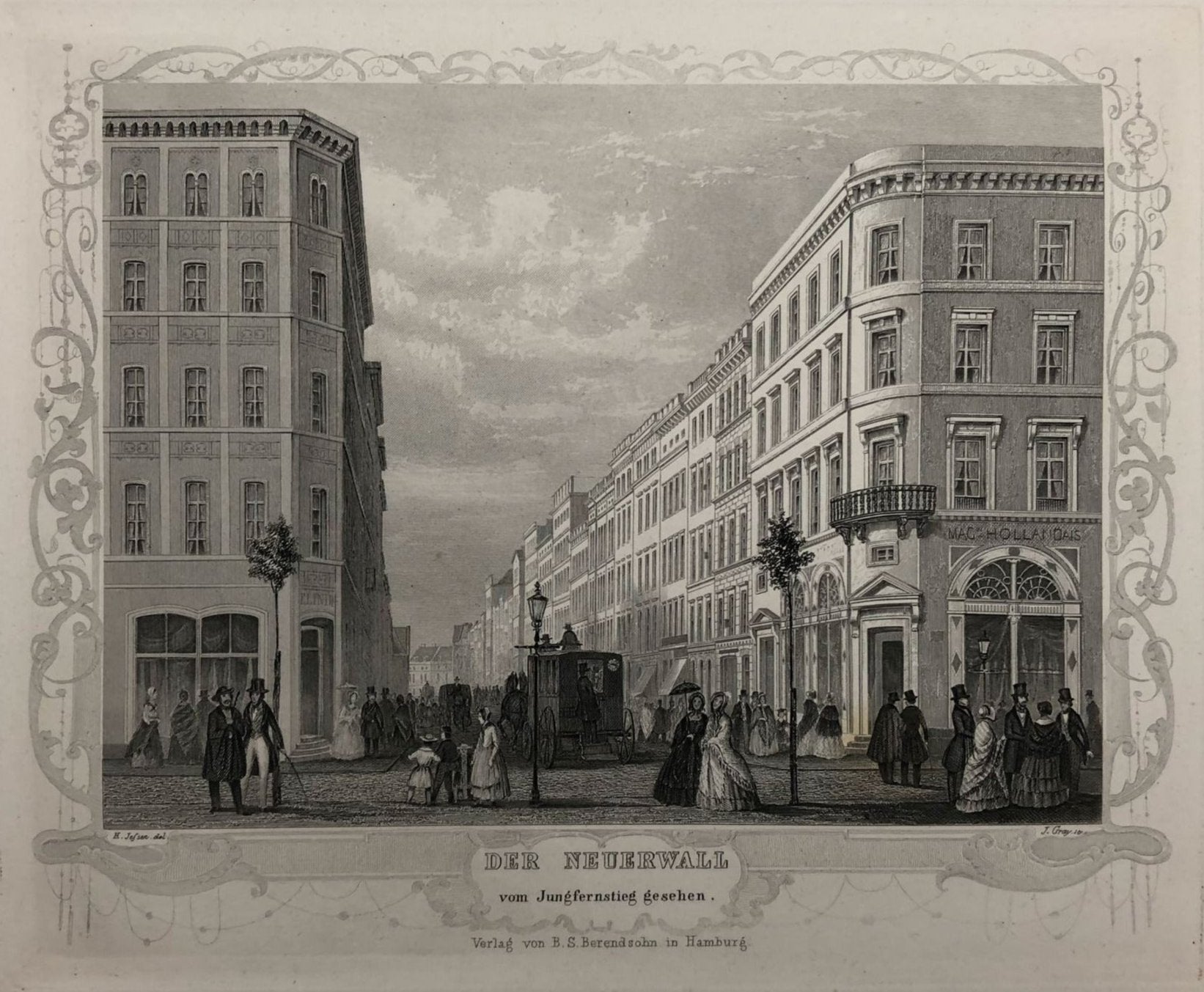 Ansicht vom Hamburger Neuerwall von Heinrich Jessen