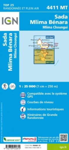 4411 MT Sada / Mlima Bénara / Mlima Choungui / Mayotte 1:25.000 - IGN