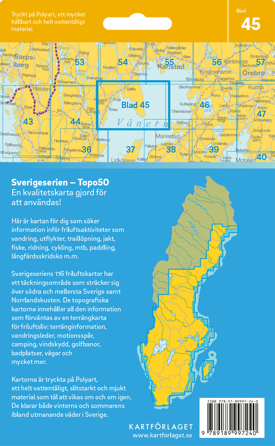 Schweden 1:50.000 Wanderkarten (1 Malmö - 71 Hallstavik) Sverigeserien
