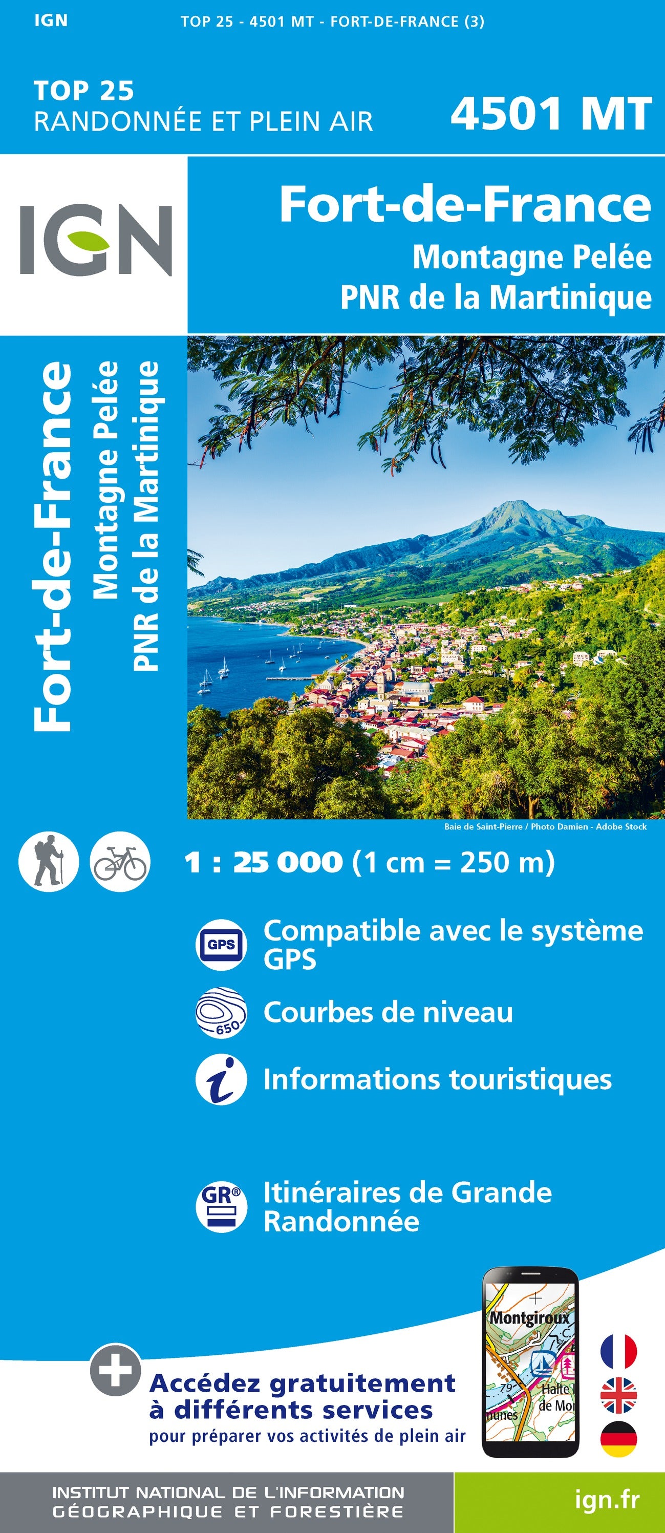 4501 MT Fort-de-France / Montagne Pelée / Martinique 1:25.000 Wanderkarte IGN