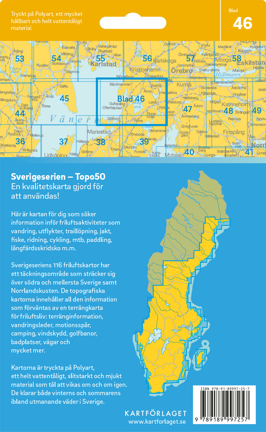 Schweden 1:50.000 Wanderkarten (1 Malmö - 71 Hallstavik) Sverigeserien