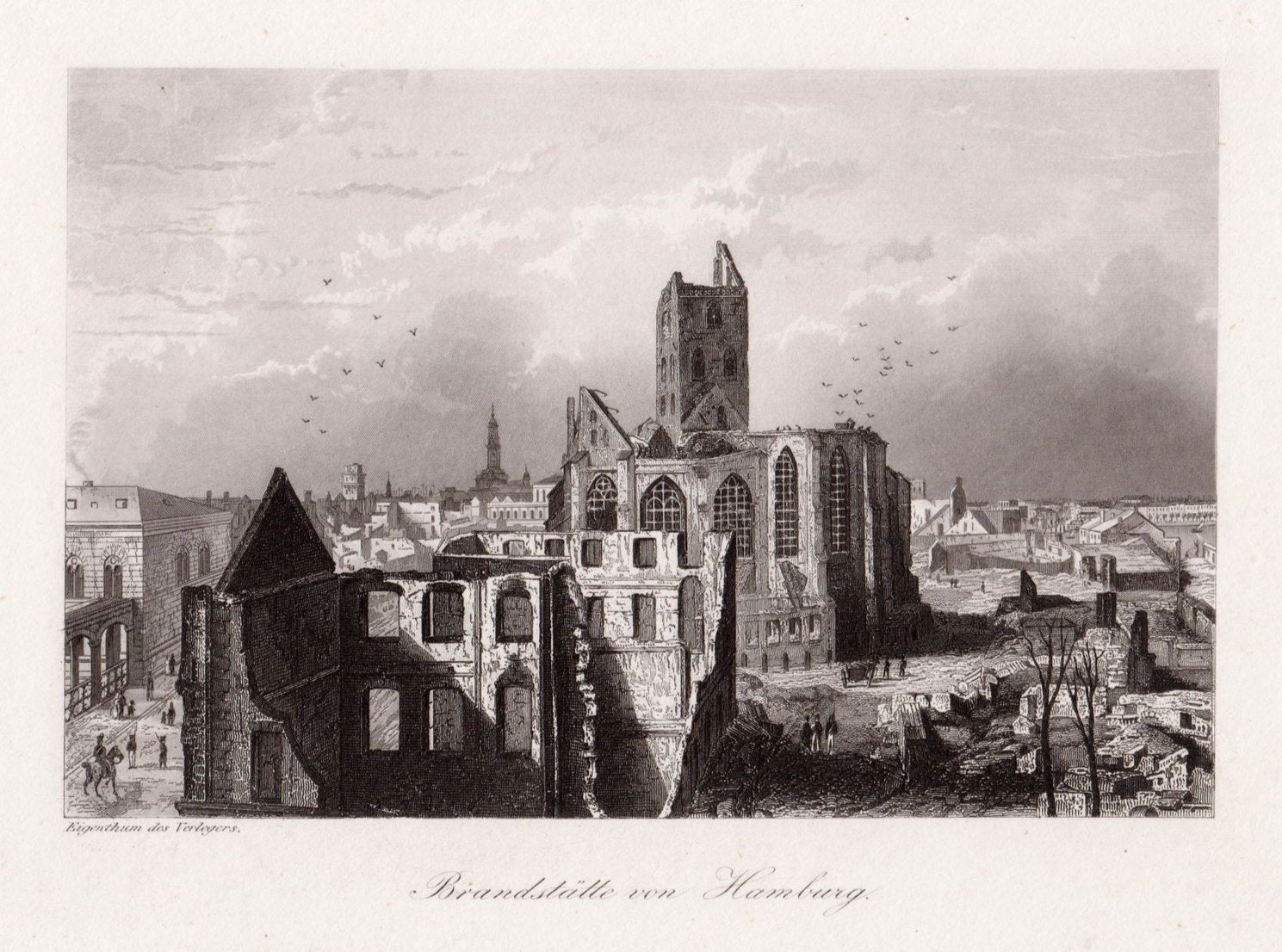 Hamburger Stadtbrand im Jahr 1842