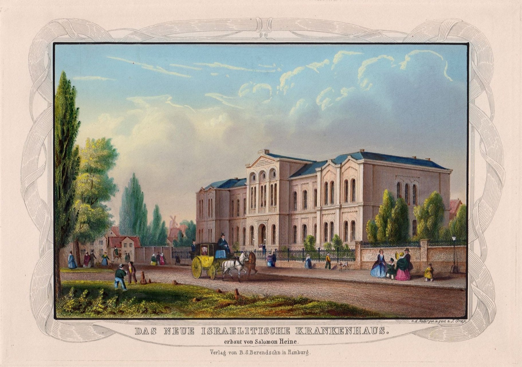 Israelitische Krankenhaus in Hamburg im Jahr 1848