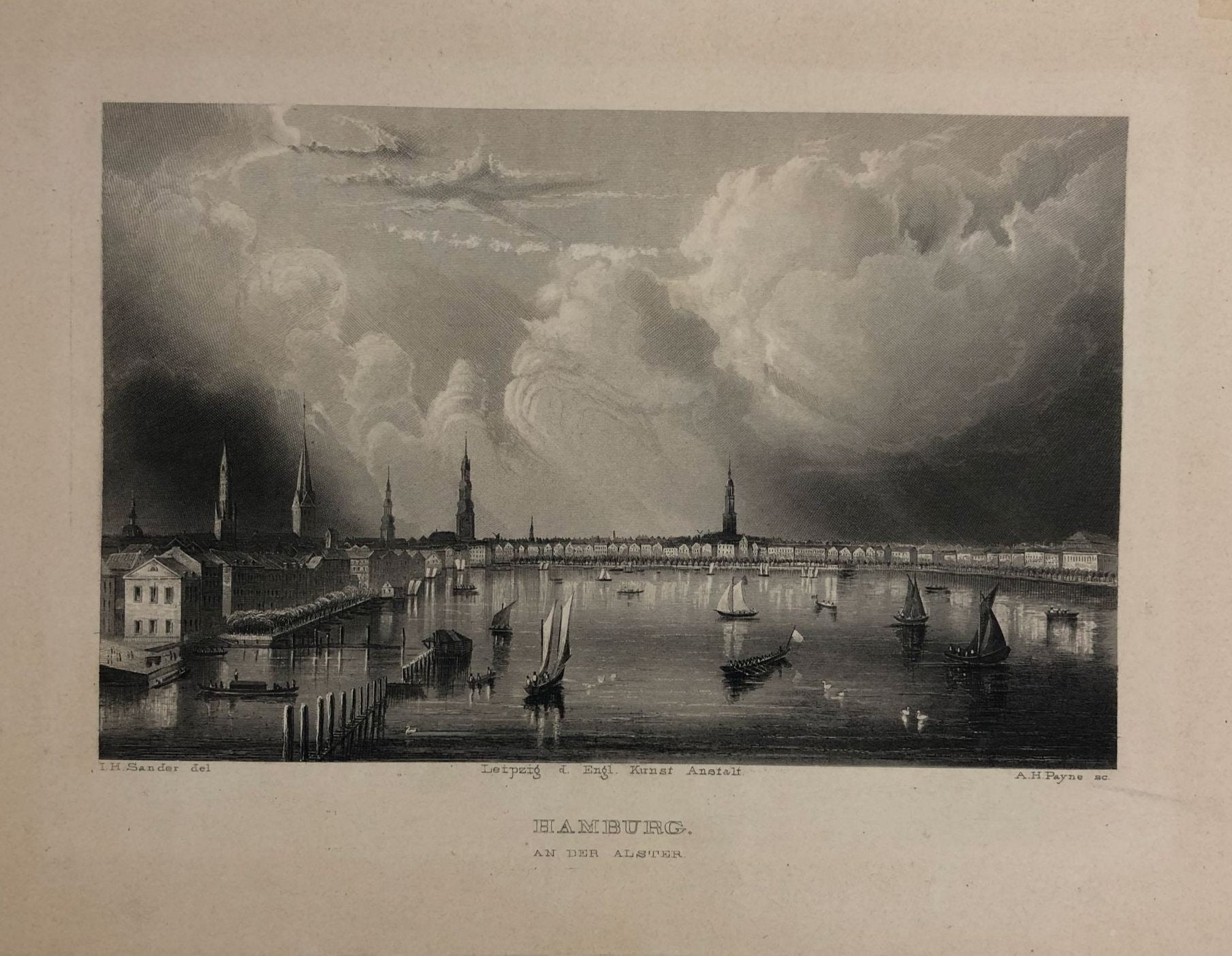 Alster in Hamburg im Jahr 1841