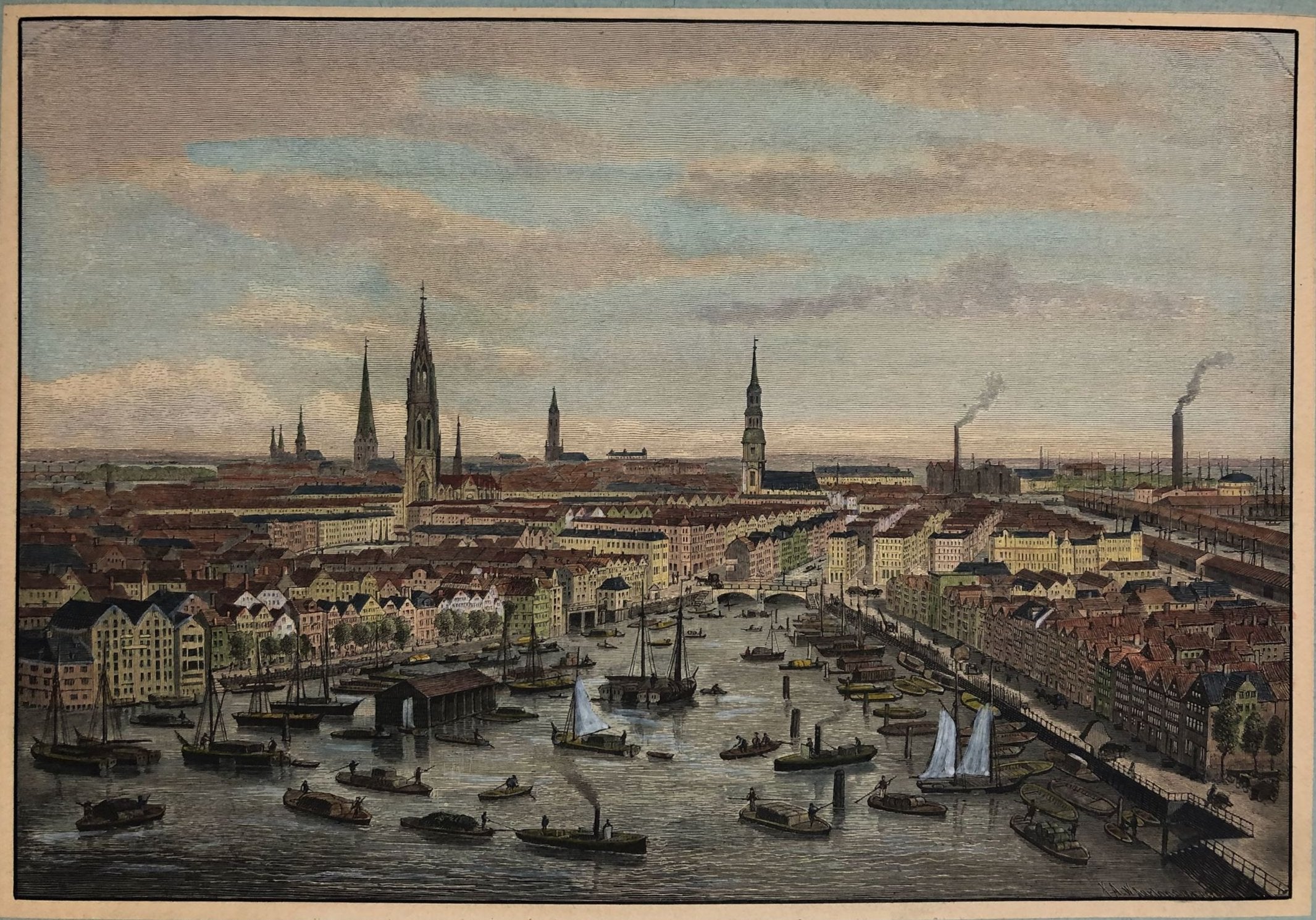 Freihafen in Hamburg im Jahr 1883