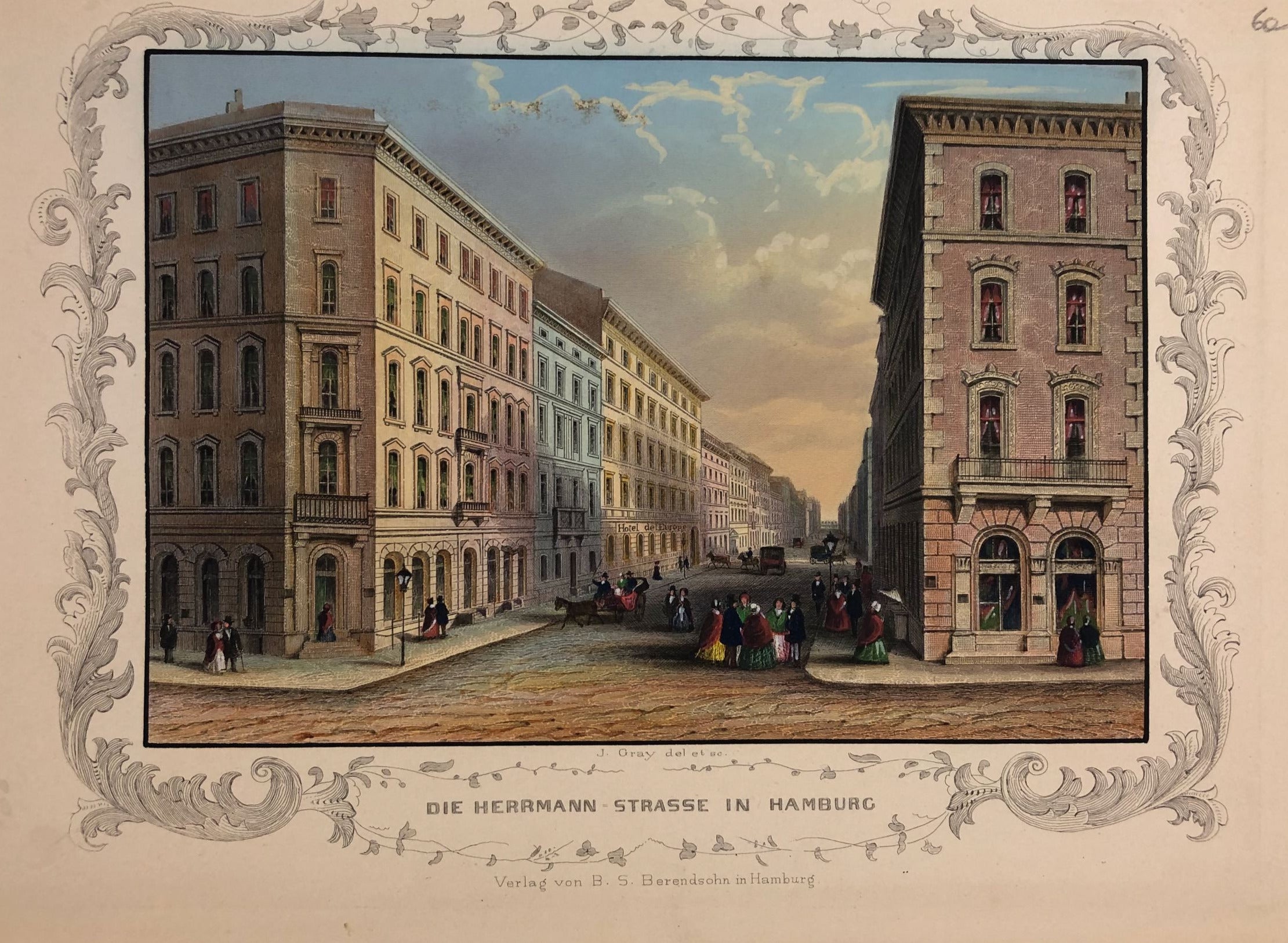Herrmann-Strasse in Hamburg im Jahr 1852