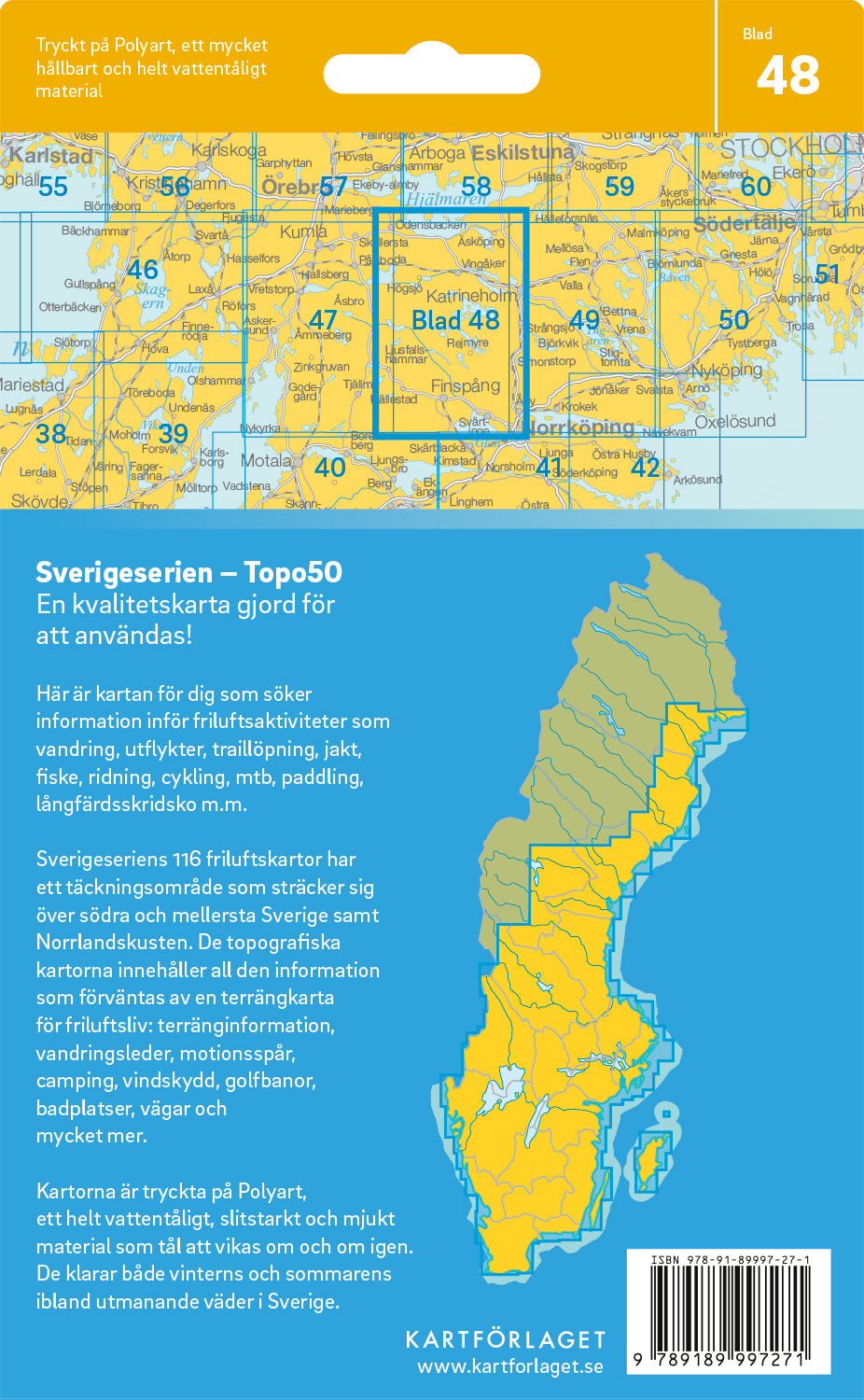 Schweden 1:50.000 Wanderkarten (1 Malmö - 71 Hallstavik) Sverigeserien