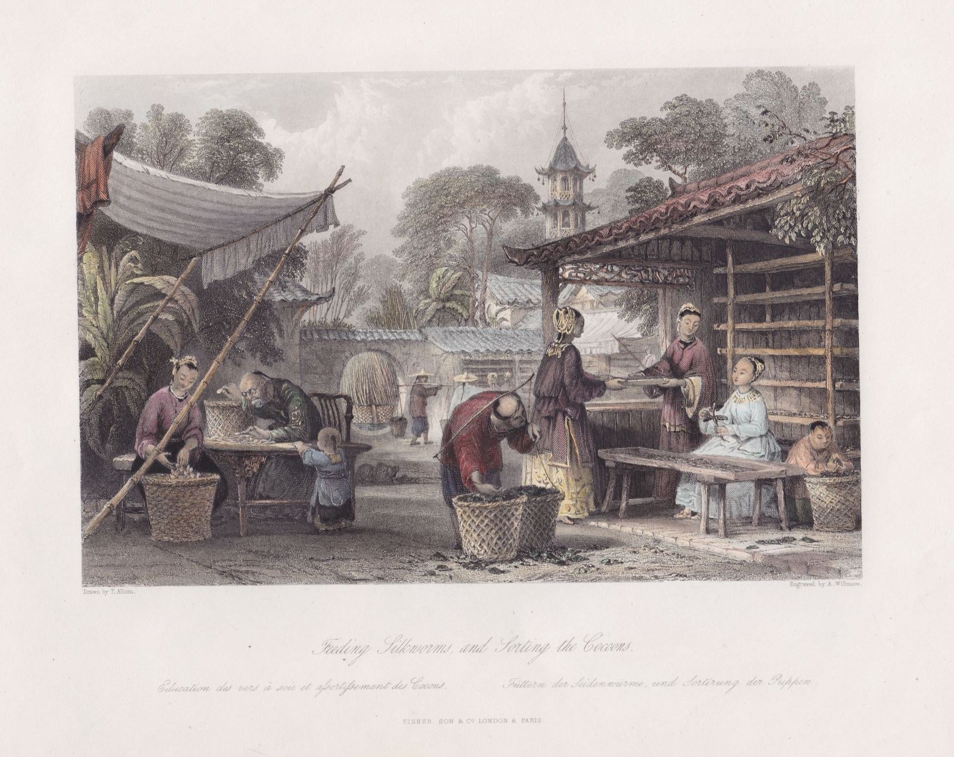 Chinesische Seidenproduktion im Jahr 1843