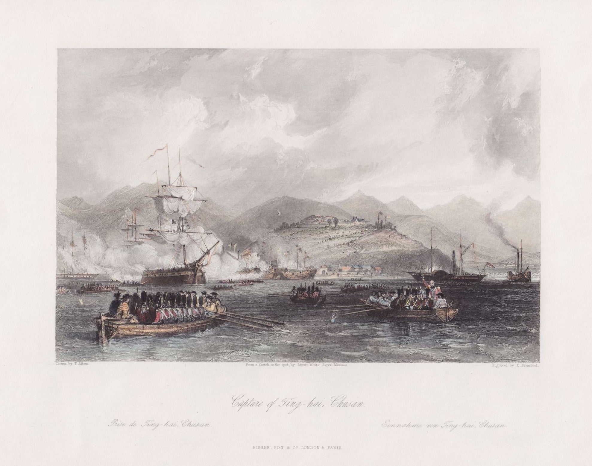 Ansicht von der Zhousan-Inseln im Jahr 1843