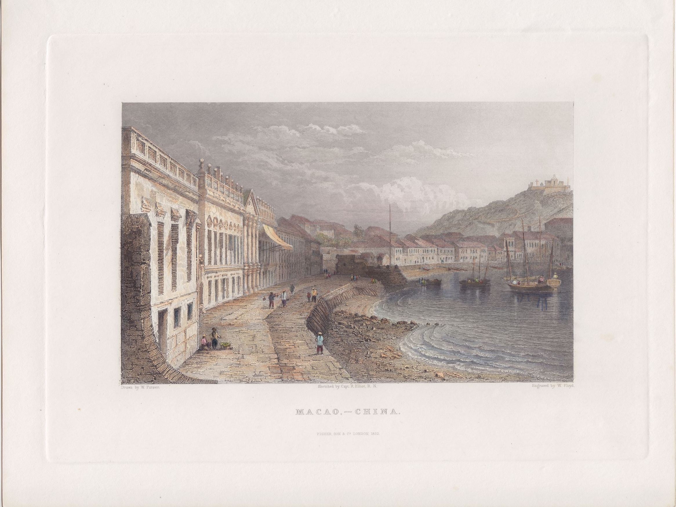 Ansicht von Macau in China im Jahr 1832