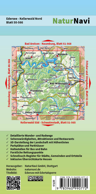 Edersee - Kellerwald Nord - 1:25.000 NaturNavi Wanderkarte