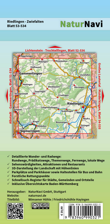 Riedlingen Zwiefalten - 1:25.000 NaturNavi Wanderkarte