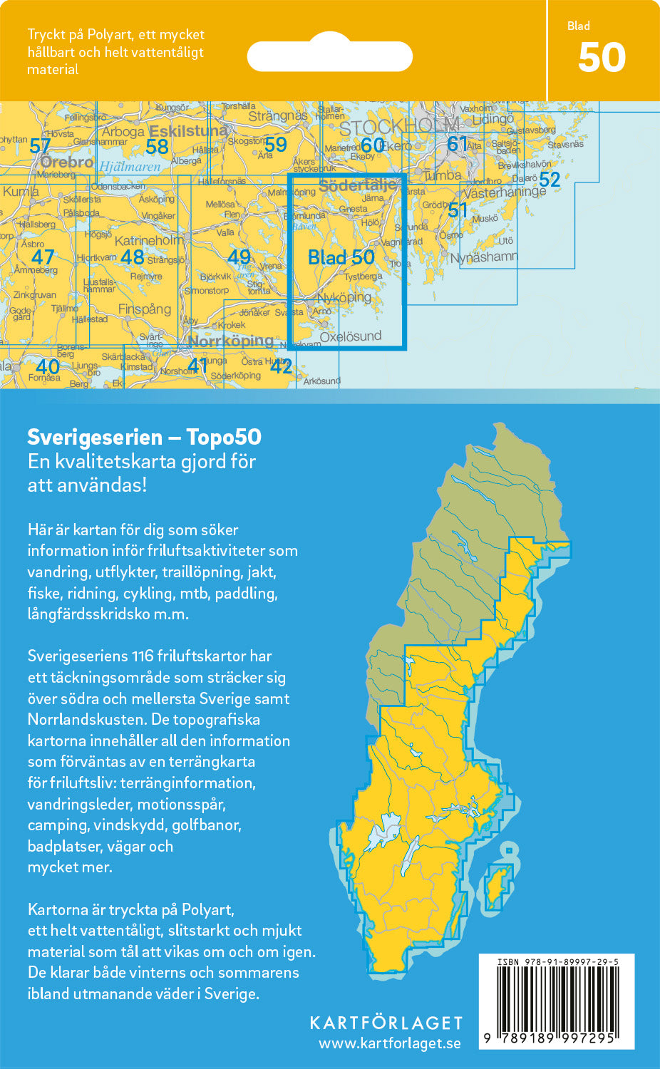 Schweden 1:50.000 Wanderkarten (1 Malmö - 71 Hallstavik) Sverigeserien