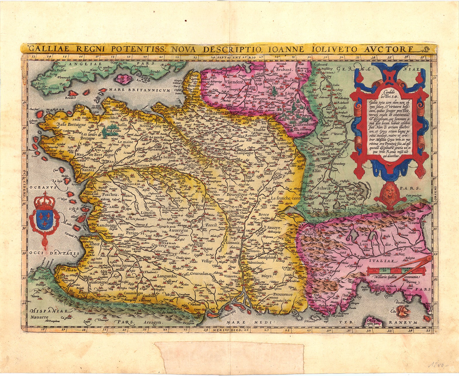 Frankreich im Jahr 1595 von Abraham Ortelius
