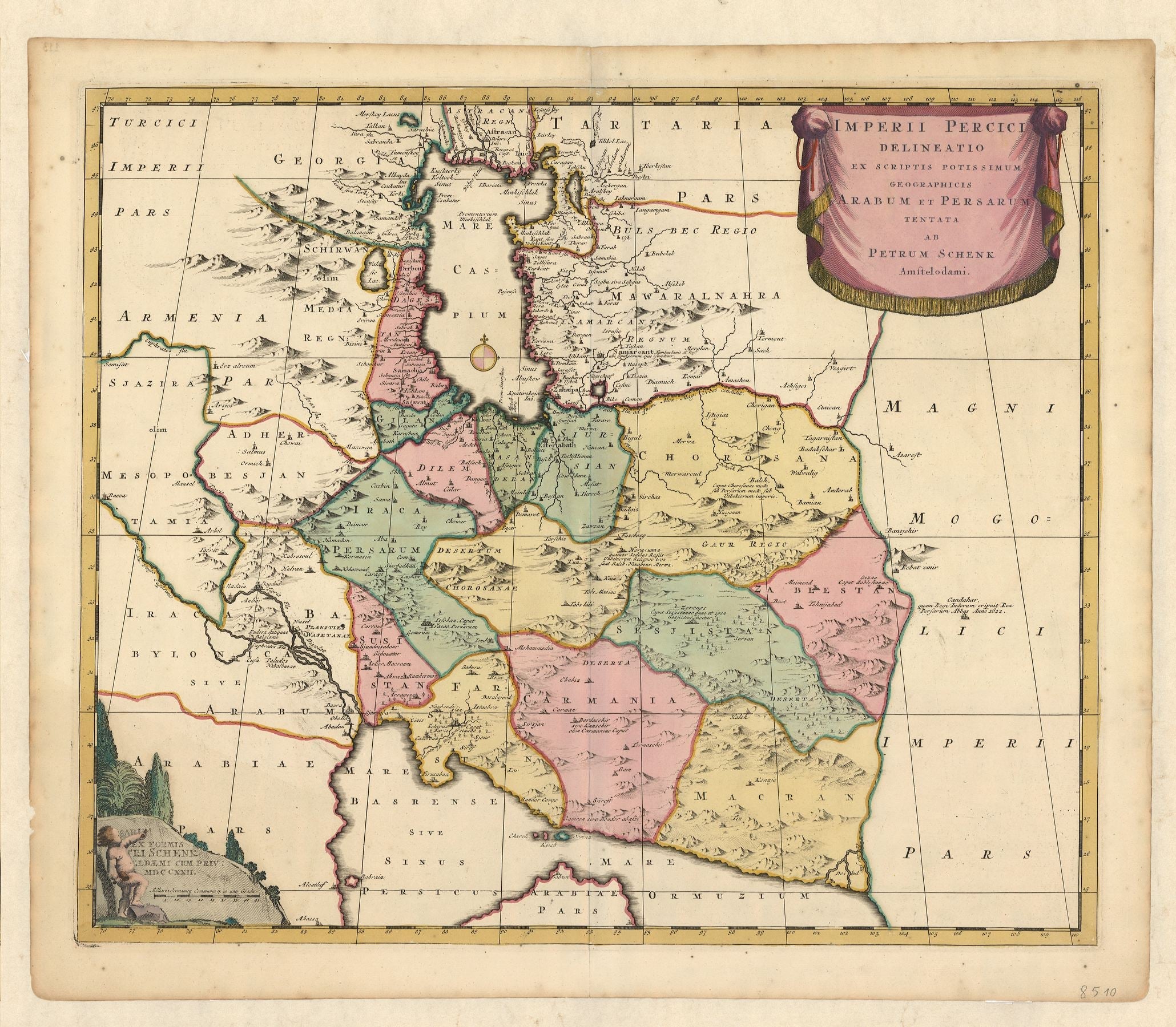 Das Persische Reich im Jahr 1722 von Petrus Schenk