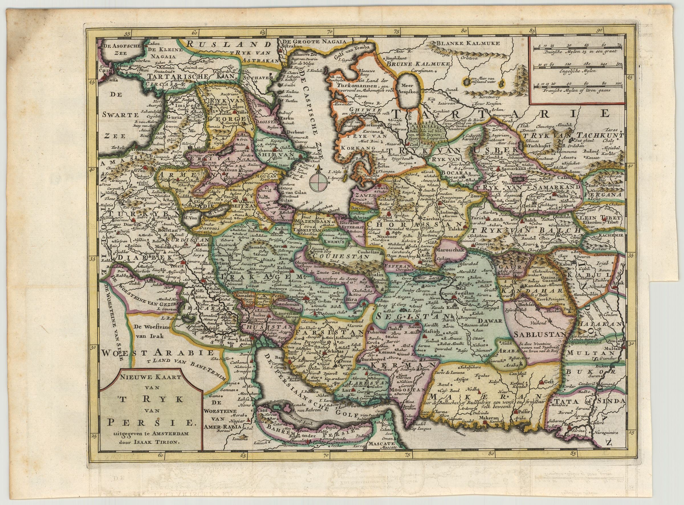 Naher Osten in der Zeit um 1730 von Isaak Tirion