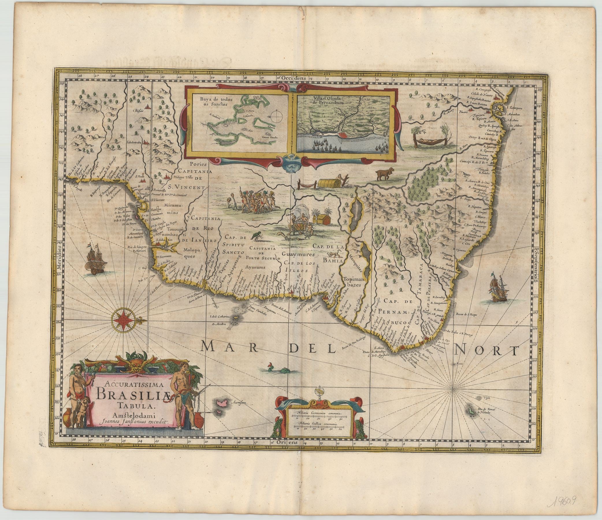 Brasilien ab 1644 von Johannes Janssonius