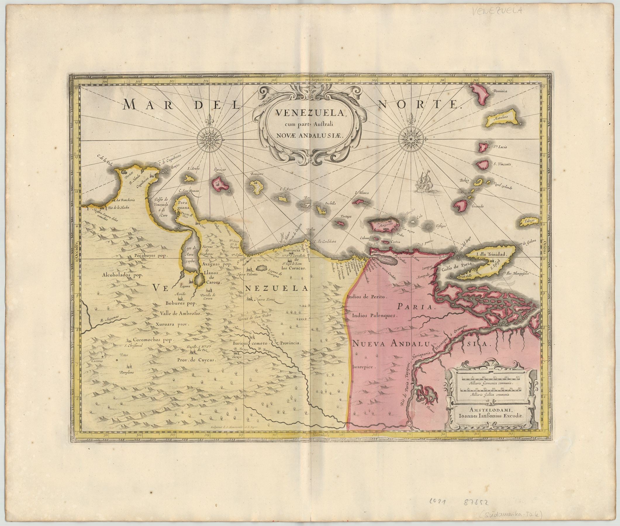 Venezuela in der Zeit um 1680 von Johannes Janssonius