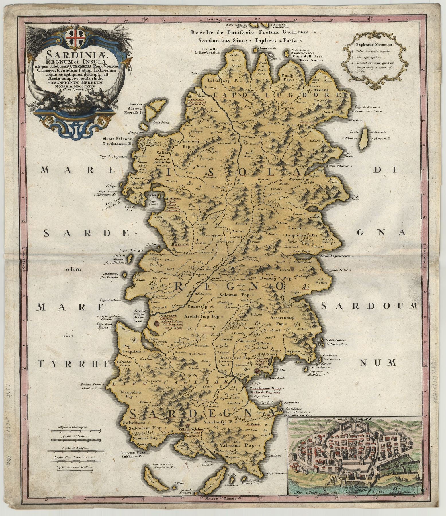 Sardinien im Jahr 1734 von Homann Erben