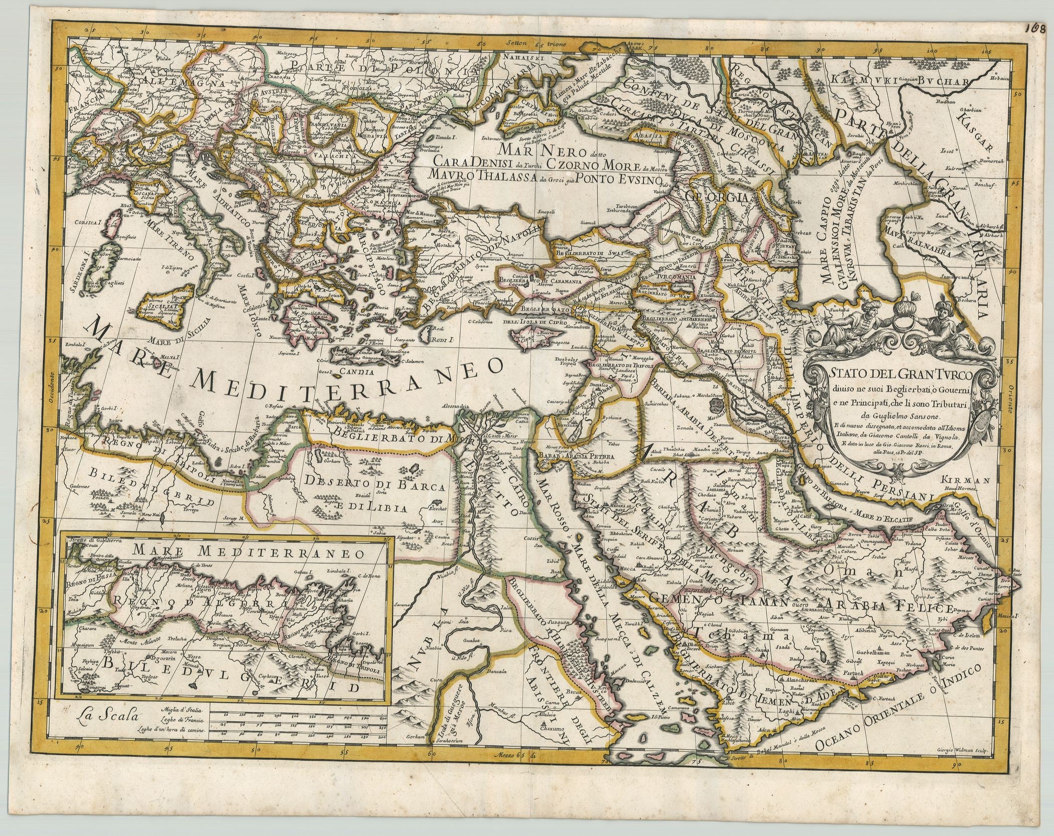 Osmanisches Reich um das Jahr 1679 von Giovanni Giacomo de Rossi (nach Sanson)