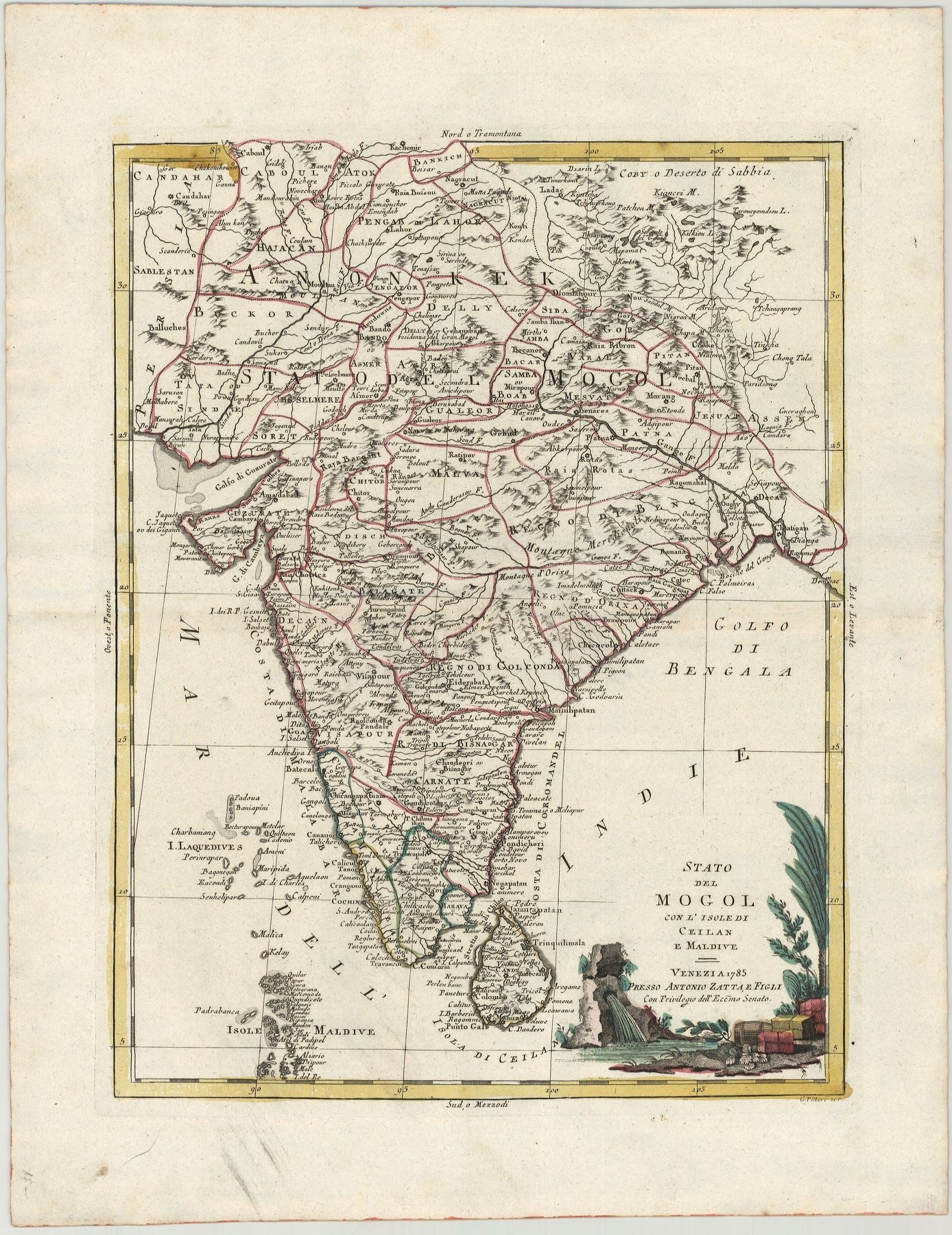 Indien im Jahr 1785 von Antonio Zatta