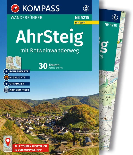 Ahrsteig mit Rotweinwanderweg - Kompass Wanderführer