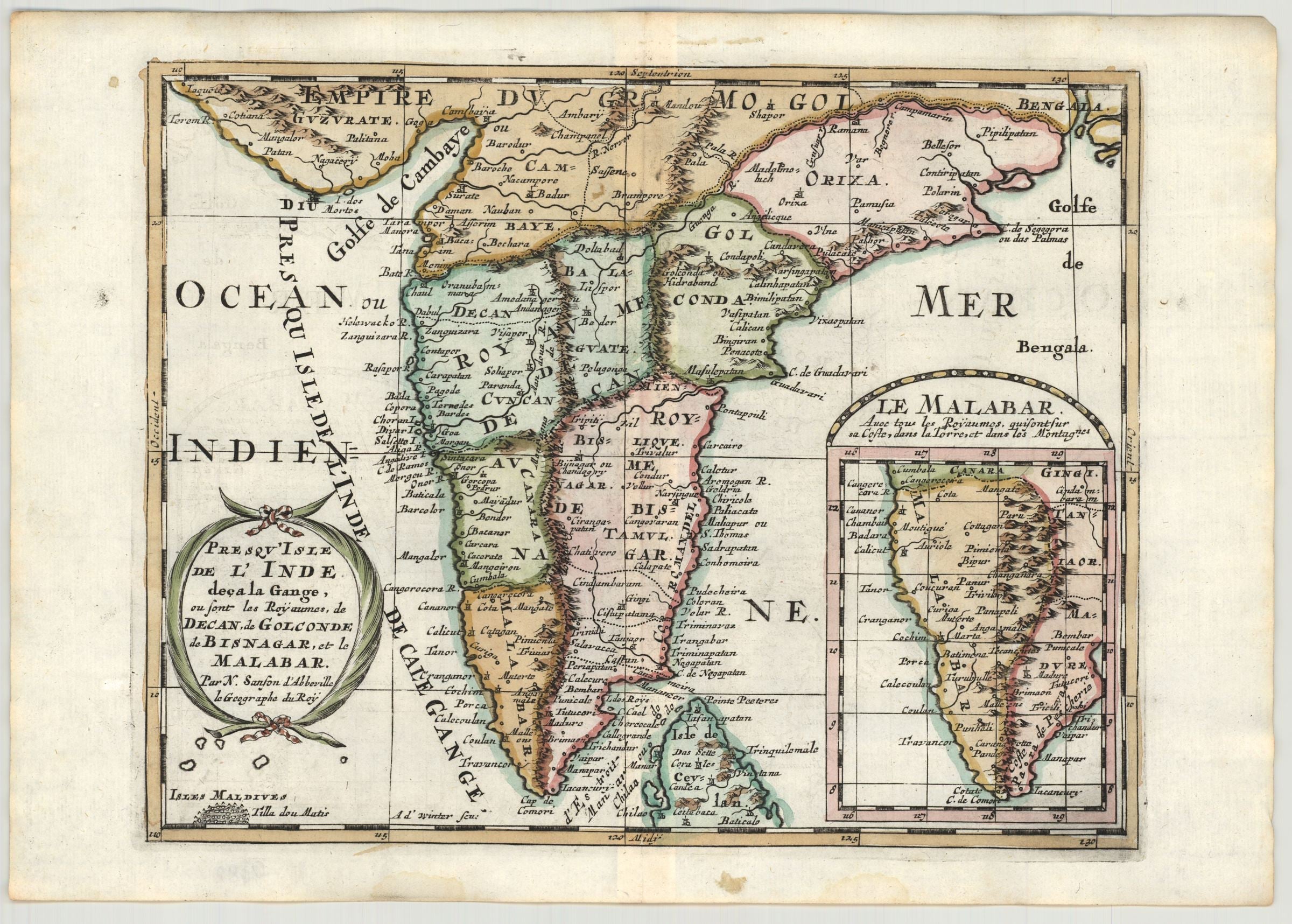 Indien um das Jahr 1670 von Nicolas Sanson